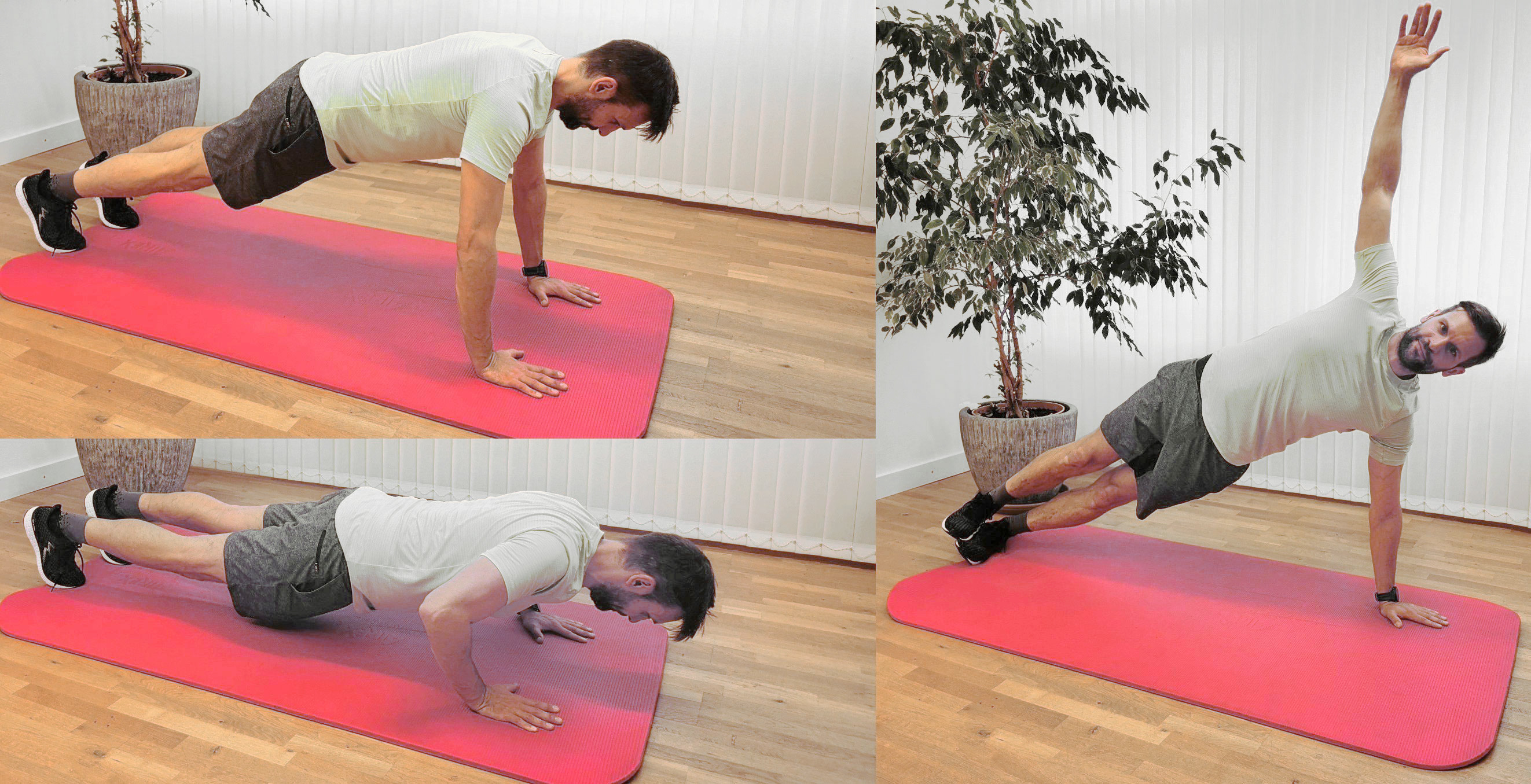 Von der Liegestütze in die T-Position